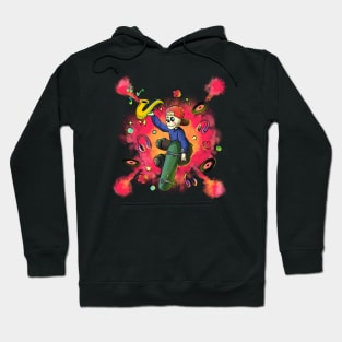 Graffiti Style Punk Skeleton Skateboarding Hoodie